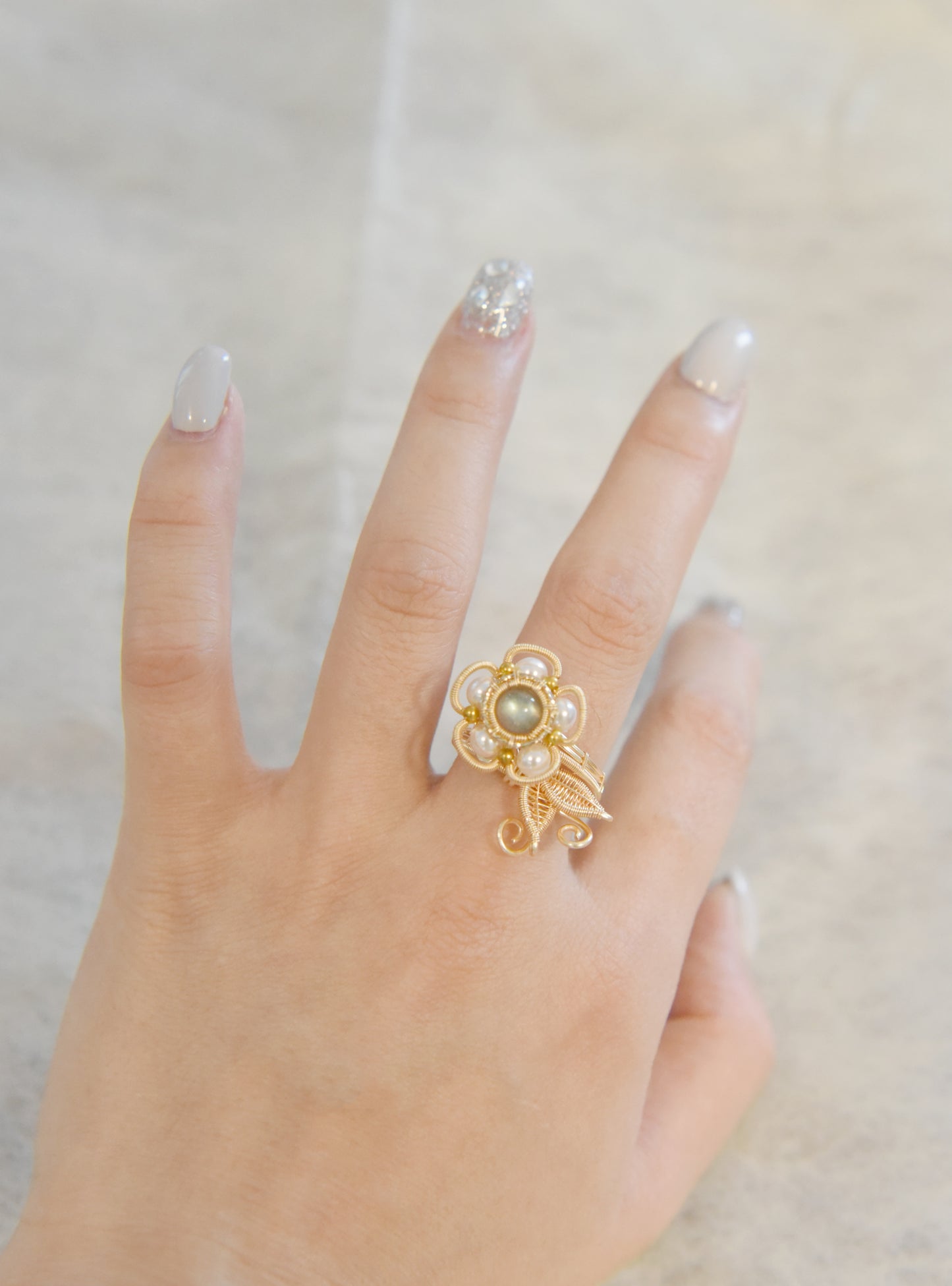 Fidget Spinner Flower and Star Ring