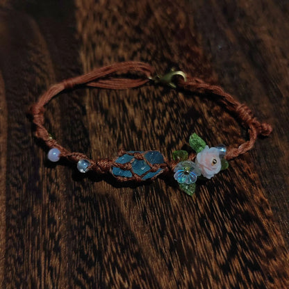 Floral Gemstone Woven Bracelet 1.0