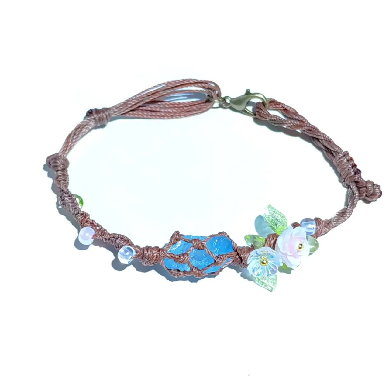 Floral Gemstone Woven Bracelet 1.0