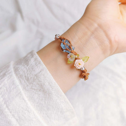 Floral Gemstone Woven Bracelet 1.0
