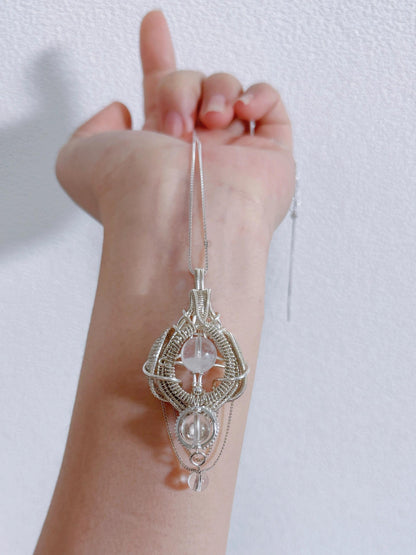 Frost Bloom Lodolite Quartz Pendant Necklace