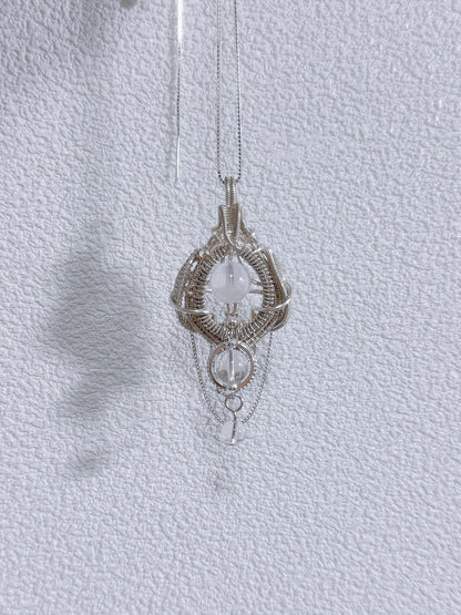 Frost Bloom Lodolite Quartz Pendant Necklace