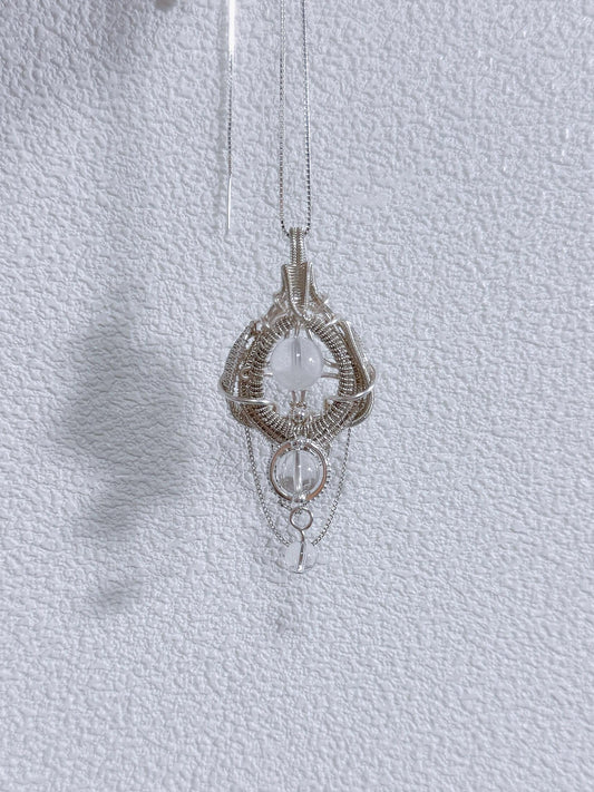 Frost Bloom Lodolite Quartz Pendant Necklace