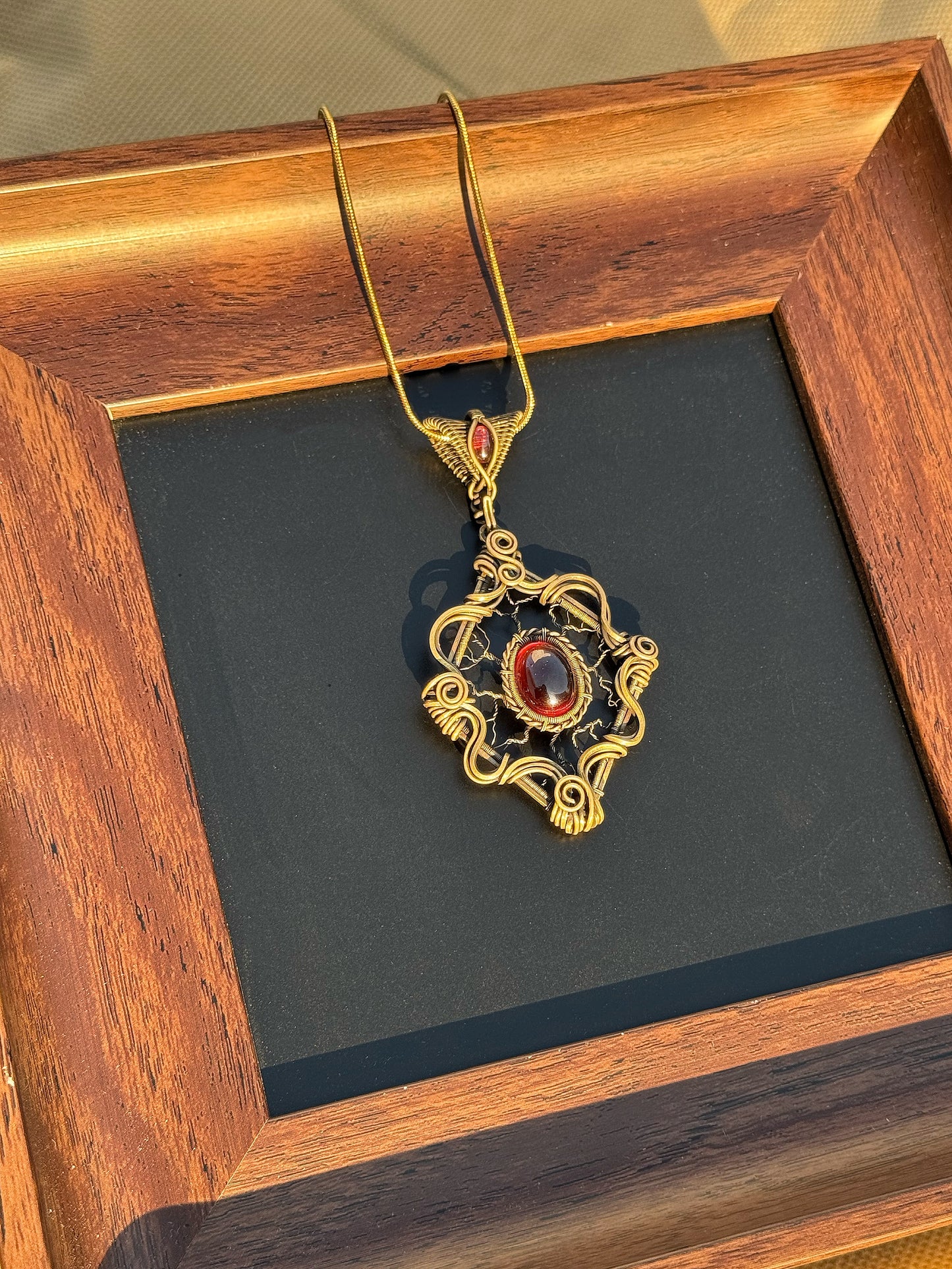 Victorian Filigree Paste Antique Pendant Necklace