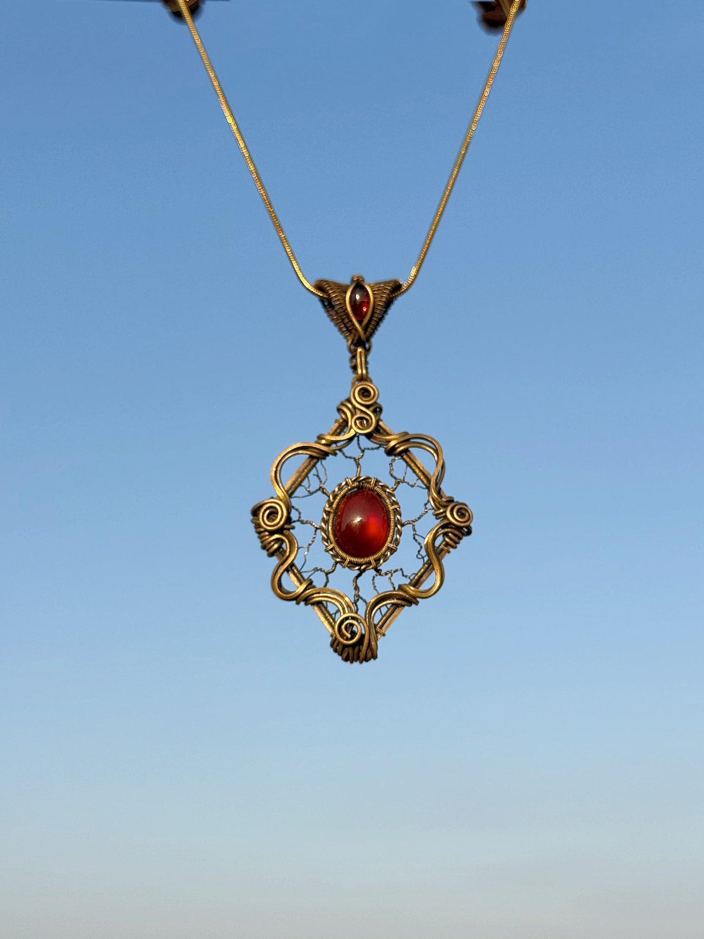 Victorian Filigree Paste Antique Pendant Necklace