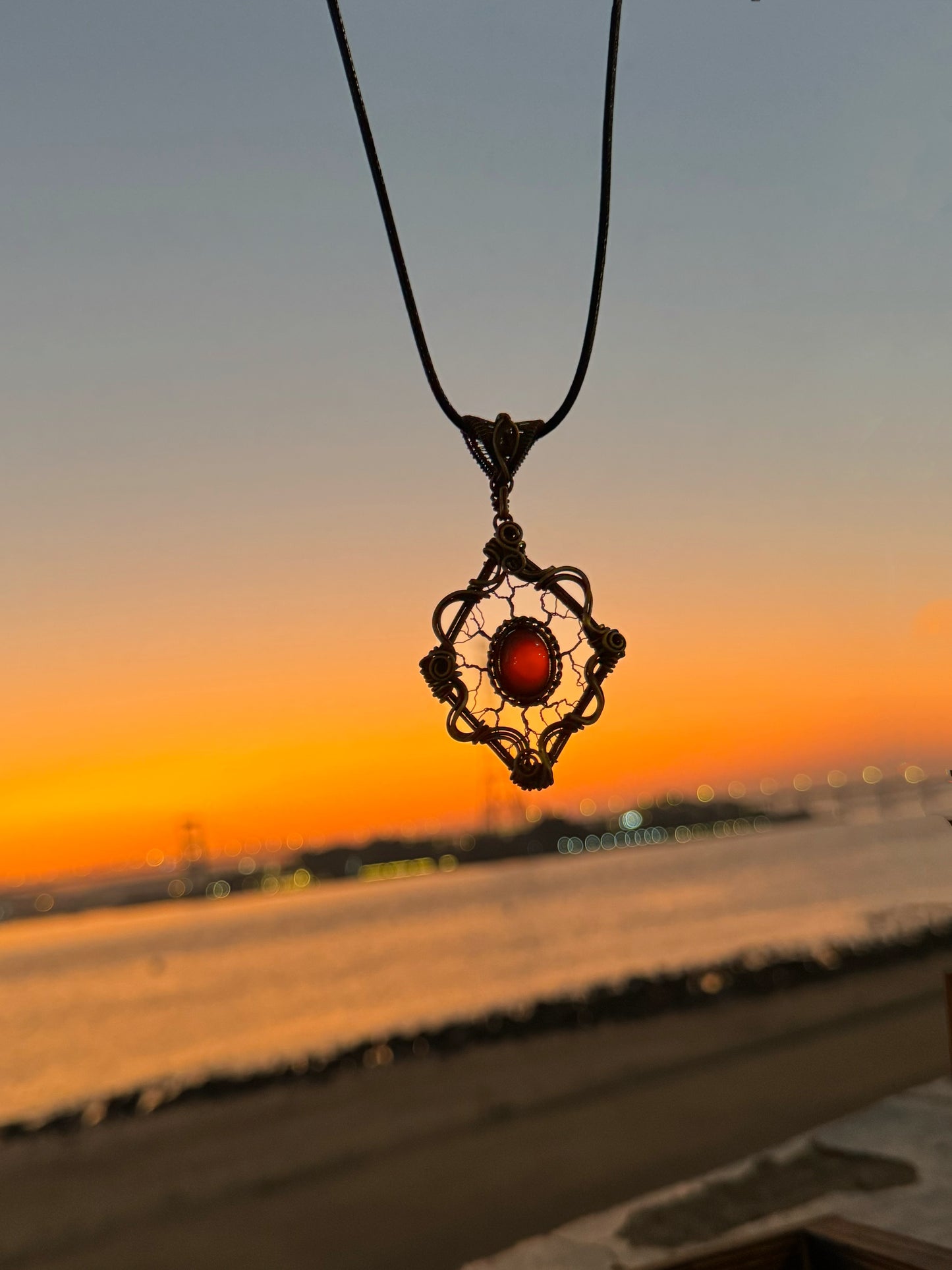 Victorian Filigree Paste Antique Pendant Necklace