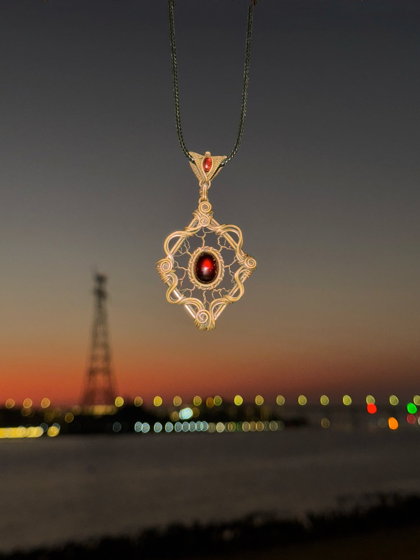 Victorian Filigree Paste Antique Pendant Necklace