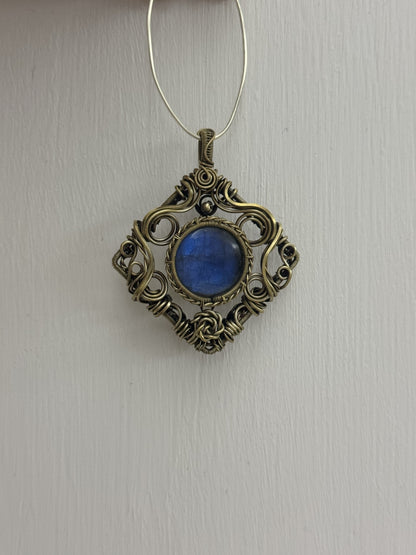 Victorian Filigree Paste Antique Pendant Necklace