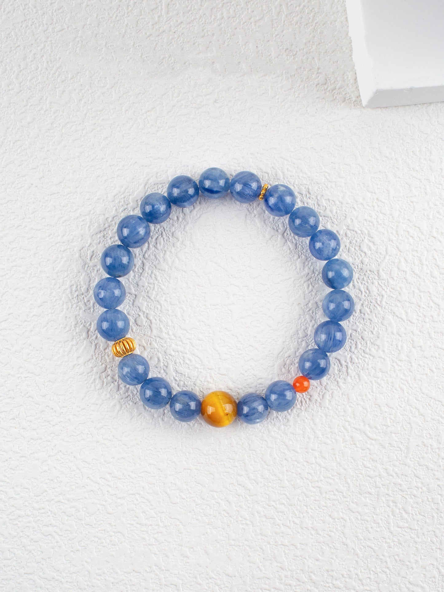 Golden Tiger's Eye & Kyanite Quartz Crystal Bracelet