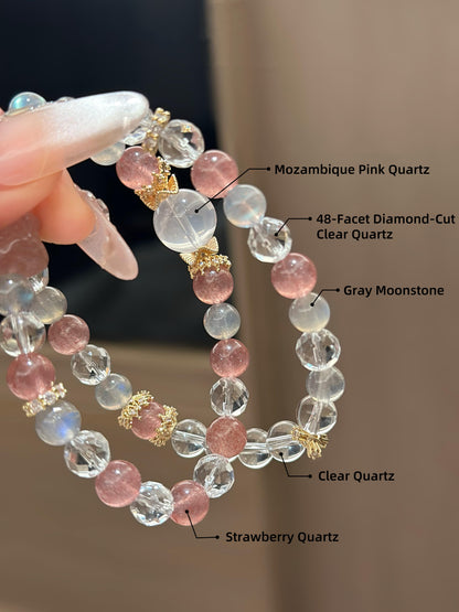 Peach Melody Quartz Crystal Bracelet