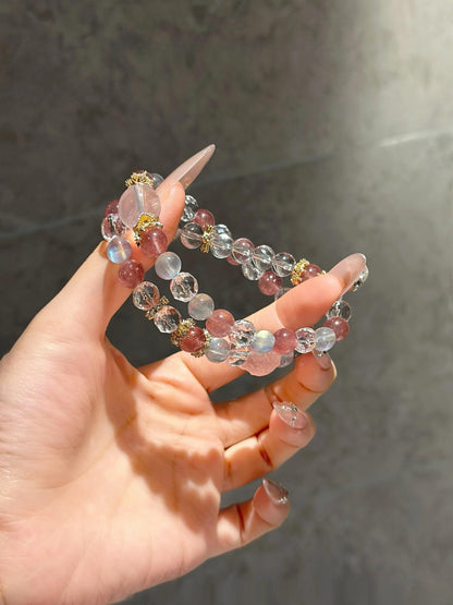 Peach Melody Quartz Crystal Bracelet