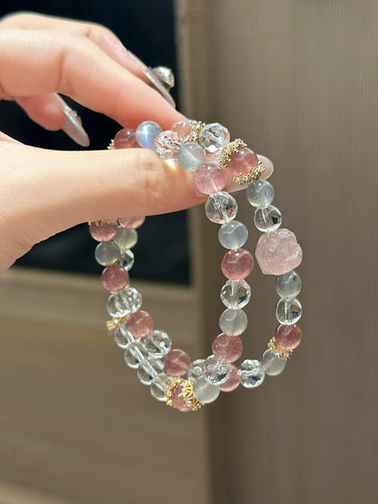 Peach Melody Quartz Crystal Bracelet