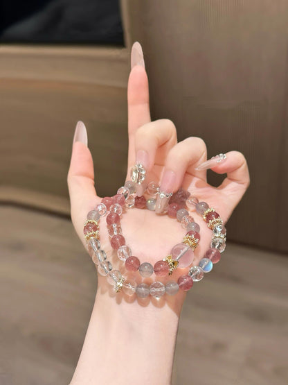 Peach Melody Quartz Crystal Bracelet