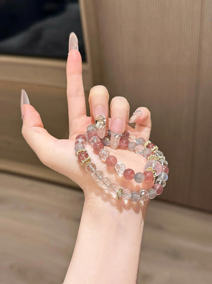 Peach Melody Quartz Crystal Bracelet