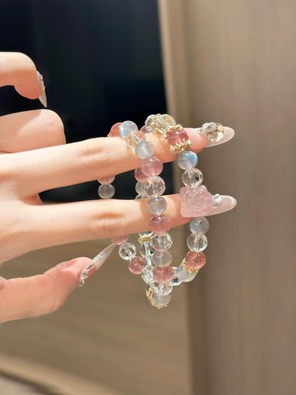 Peach Melody Quartz Crystal Bracelet