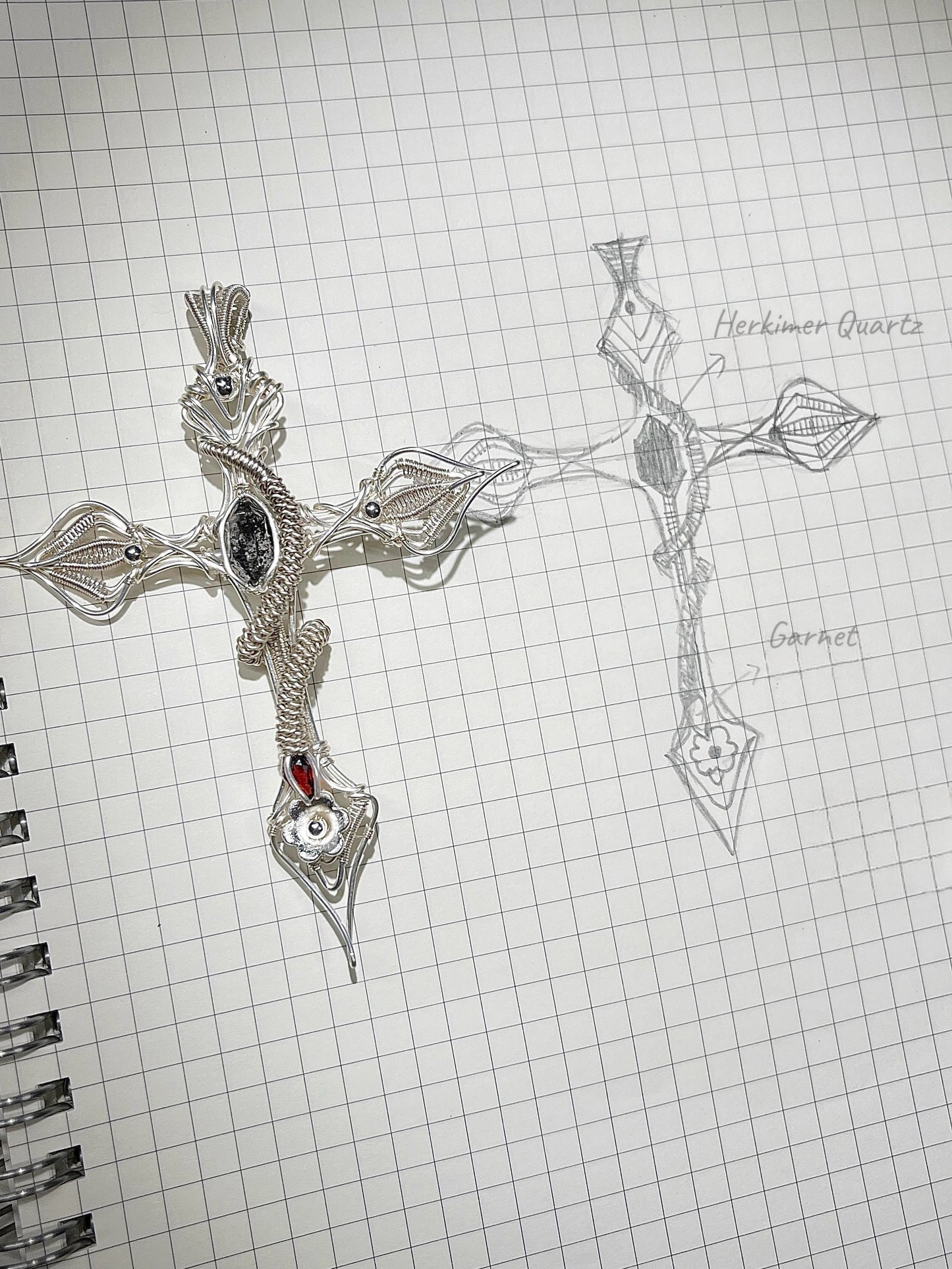 The Serpent and The Cross Pendant Necklace