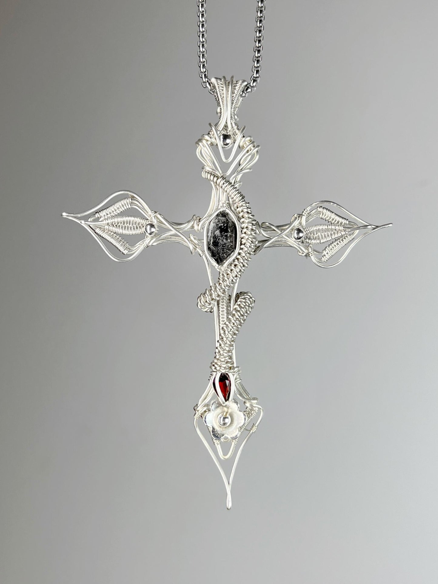 The Serpent and The Cross Pendant Necklace
