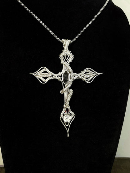 The Serpent and The Cross Pendant Necklace