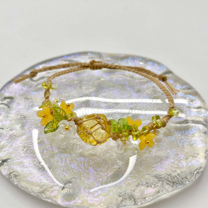 Floral Gemstone Woven Bracelet 1.0
