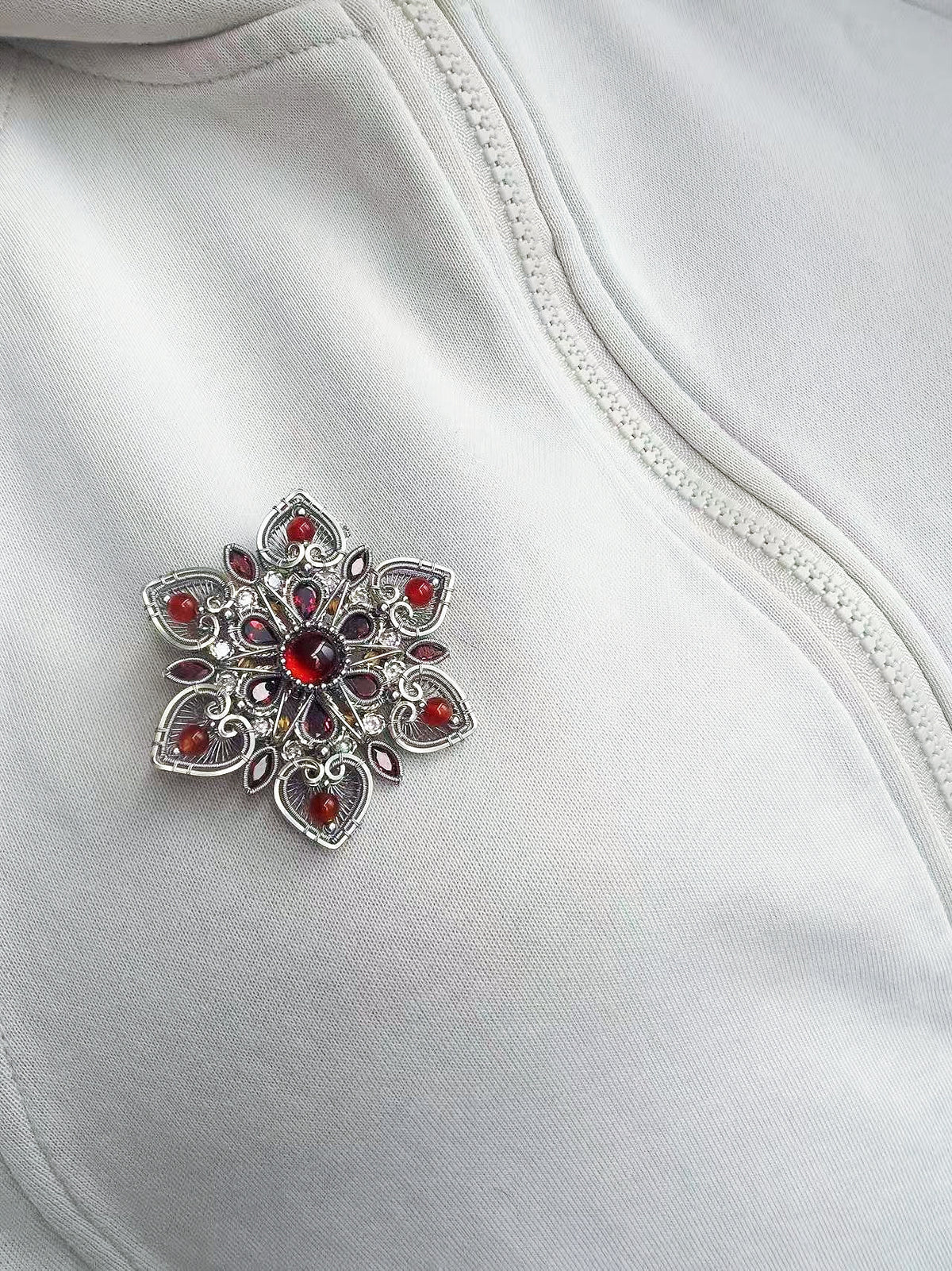 The Baoxiang Flower Garnet Pendant & Brooch