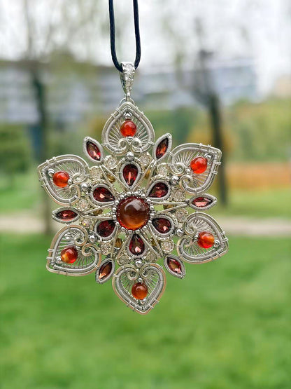 The Baoxiang Flower Garnet Pendant & Brooch
