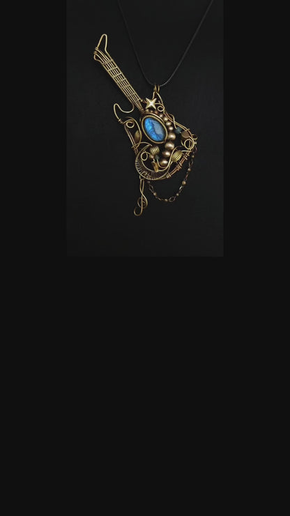 Rock & Glow Guitar Pendant Necklace