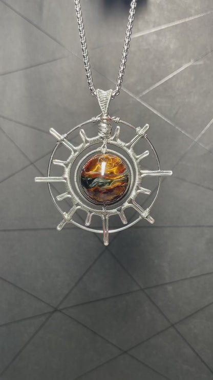 Pietersite Sun God Pendant Necklace