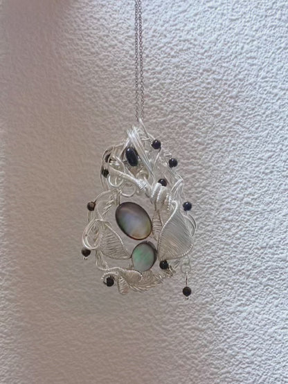 Spirit Mirror with Vines Pendant Necklace