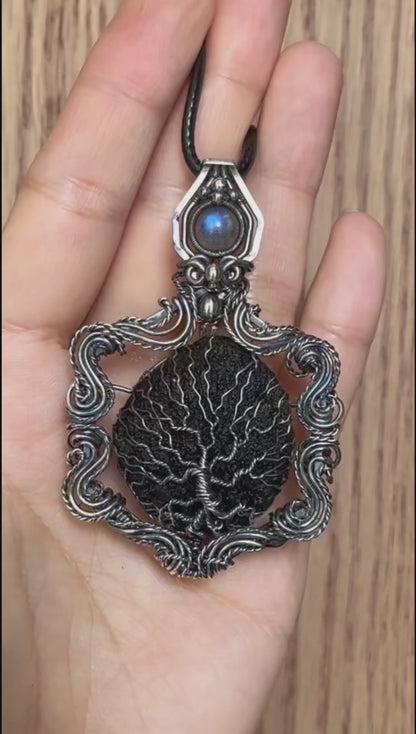 Tektite The Tree if Life Pendant Necklace