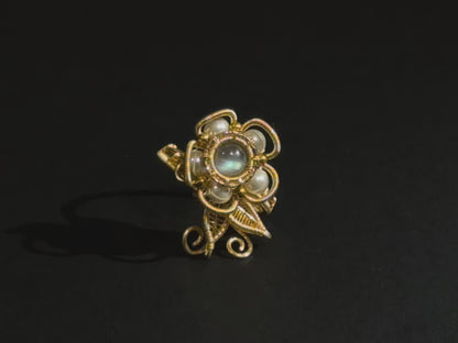 Fidget Spinner Flower and Star Ring