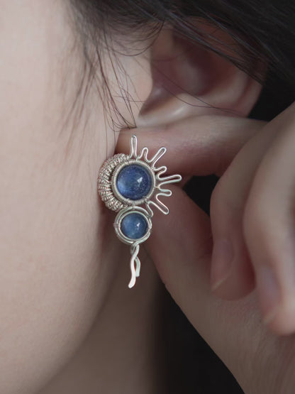 Cerulean Spiral Stud Earrings